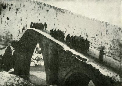 Den serbiske hærens generalstab på deres retrett gjennom Albania, 1919. av Unbekannt