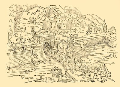 Spanjolene fanger Antwerpen i sin lange kamp med nederlenderne, 1576, c1930. av Unbekannt