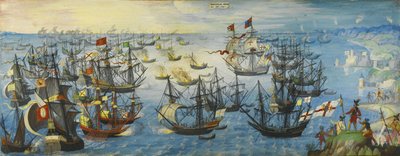 Den spanske armadaen utenfor sørkysten av England, 1588 av Unbekannt