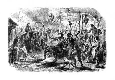 The Stamp Riots of New York, c1765, 1872 av Unbekannt