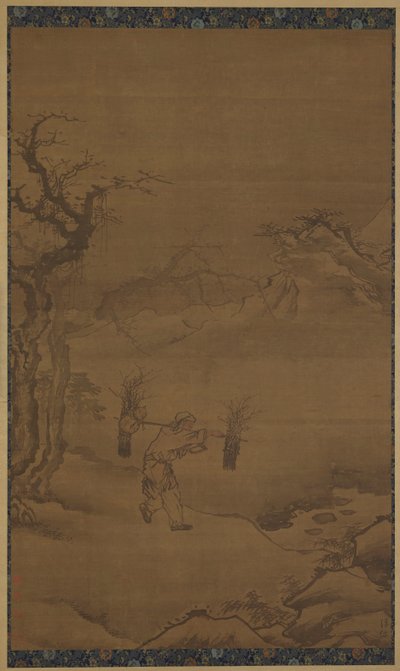 Den ivrige vedhoggeren Zhu Maichen, 1500-tallet. av Unbekannt