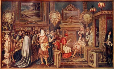 Solkongen Ludvig XIV, av Frankrike, med sin strålende domstol, 1664, c1930. av Unbekannt