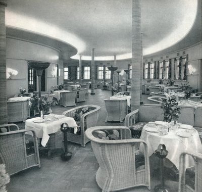 Tea Lounge i Conte Di Savoia, 1933 av Unbekannt
