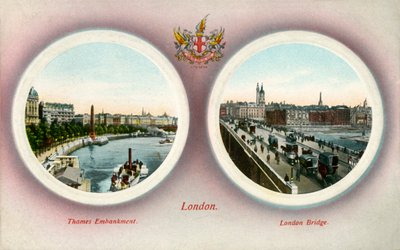 The Thames Embankment og London Bridge, London, 1909. av Unbekannt