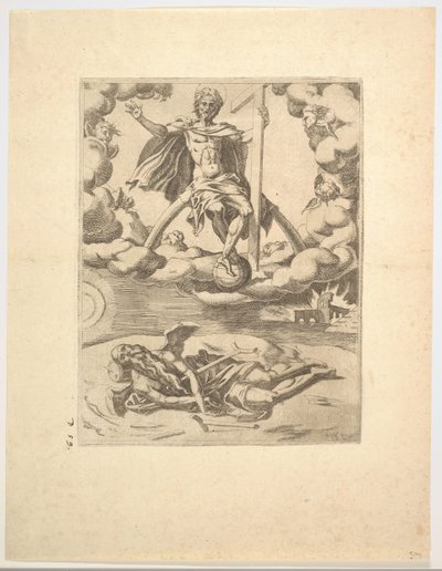 The Triumph of Divinity eller Eternity fra The Triumphs of Petrarch, ca. 1548-49. av Unbekannt