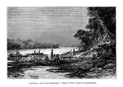 Usumacinta-elven, sørøst i Mexico og nordvest i Guatemala, 1800-tallet av Unbekannt