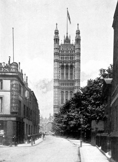 Victoria Tower, Palace of Westminster, London, c1905 av Unbekannt