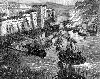 Vikingangrepet på Paris, 885 1882-1884 av Unbekannt