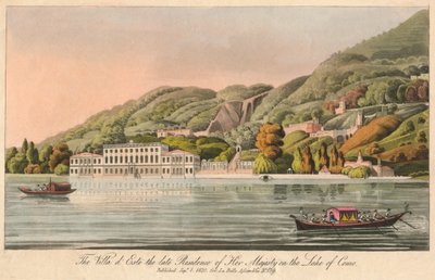 Villa dEste den avdøde residensen til Hennes Majestet ved Comosjøen, 1820. av Unbekannt