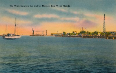 The Waterfront on the Gulf of Mexico, Key West, Florida, ca 1940-tallet av Unbekannt
