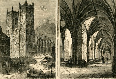 The Western Towers and Cloisters of Westminster Abbey, 1881. av Unbekannt