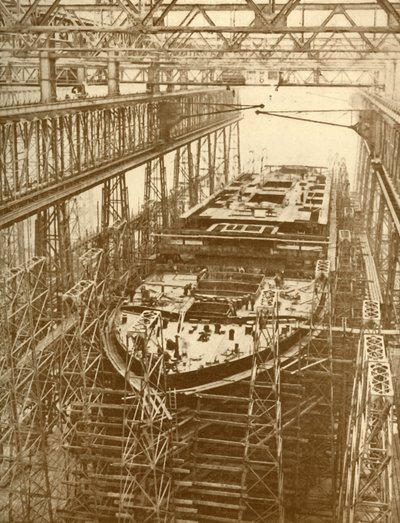 The White Star Liner Doric under konstruksjon, c1930. av Unbekannt