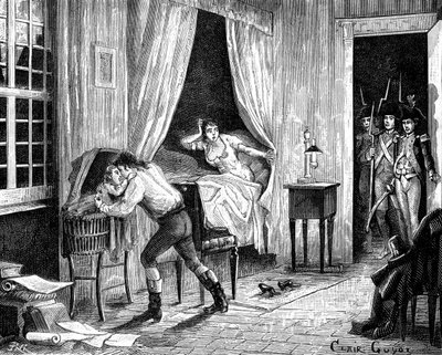 Arrestasjonen av Camille Desmoulins, 31. mars 1794 1882-1884 av Unbekannt