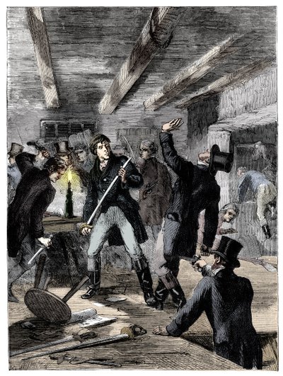 Arrestasjonen av Cato Street-konspiratørene, 1820 c1895 av Unbekannt