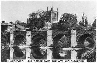 Broen over Wye og katedralen, Hereford, 1936 av Unbekannt