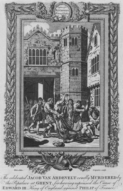 Den berømte Jacob Van Ardevelt ble grusomt myrdet av befolkningen i Gent, c1787 av Unbekannt