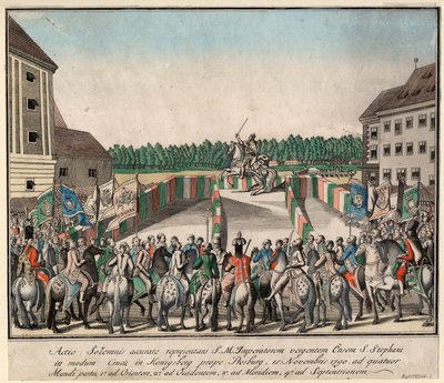 Kroningen av keiser Leopold II som konge av Ungarn i Pressburg 15. november 1790, 1790. av Unbekannt