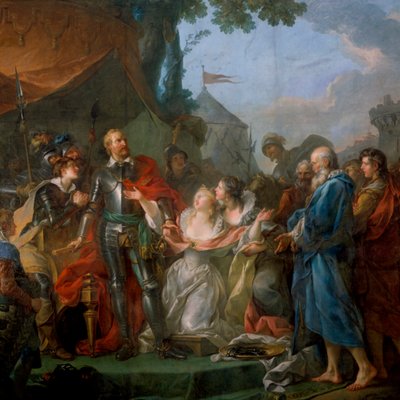 Den modige handlingen til Eustache de Saint-Pierre ved beleiringen av Calais, 1346 av Unbekannt
