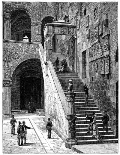 Gårdsplassen til Bargello, Firenze, Italia, 1882 av Unbekannt
