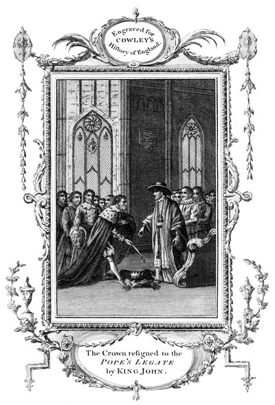 Kronen gikk av til pavens legat av kong Johannes 1167-1216, 1213 av Unbekannt