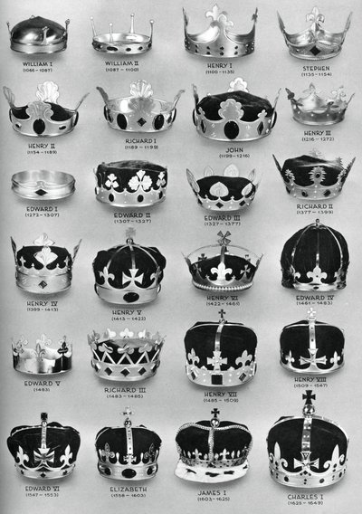 Kronene til engelske suverene fra Vilhelm Erobreren til Charles I, 1937 av Unbekannt