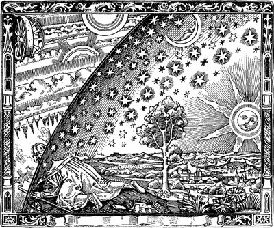 Kanten på himmelhvelvet Flammarion-gravering Fra Atmosfæren. Populær meteorologi av Camille av Unbekannt