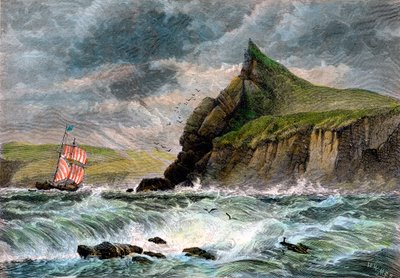 Inngangen til Fowey Harbour, Cornwall, 1800-tallet av Unbekannt