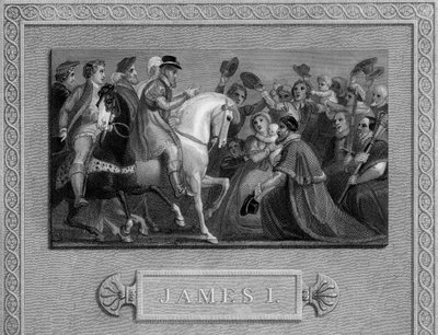 James I:s inntog i London, c1603, 1800-tallet av Unbekannt
