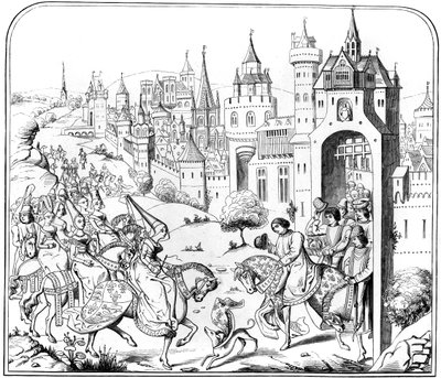 Dronning Isabels inntog i Paris, 1400-tallet 1849 av Unbekannt
