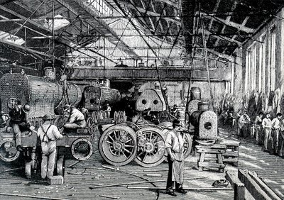 Byggebutikken til Baldwin Locomotive Works. av Unbekannt
