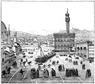 Henrettelsen av Girolamo Savonarola på Piazza Della Signoria, Firenze, 1882 av Unbekannt