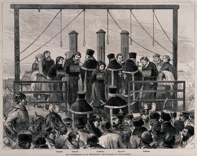 Henrettelsen av nihilistene, ca 1881 av Unbekannt