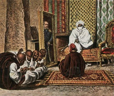 Oppdageren Nachtigal med Sheik Omar fra Bornu, 5. juni 1870, 1936. av Unbekannt