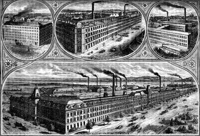 Fabrikkene til Singer Manufacturing Company, c1880 av Unbekannt