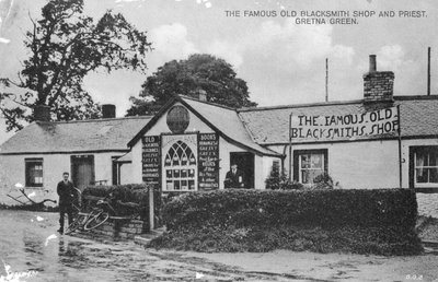 Den berømte gamle smedbutikken, Gretna Green, Dumfriesshire, Skottland, 1900-tallet av Unbekannt