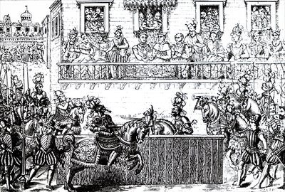 Den dødelige såringen av kong Henry II av Frankrike. av Unbekannt