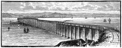 Den første Tay Bridge fra sør, Skottland, 1900 av Unbekannt