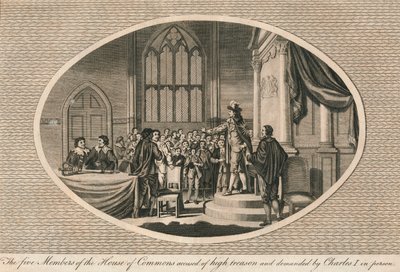 De fem medlemmene av Underhuset anklaget for høyforræderi, 1642 1793 av Unbekannt