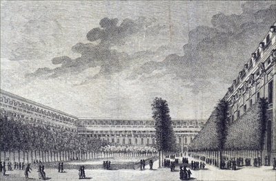Hagene til Palais Royal i Paris. av Unbekannt