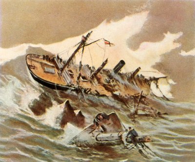 Geværskipet Iltis er vraket, 1896, 1936. av Unbekannt