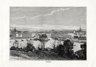 Havnen i Bayonne, Frankrike, 1879 av Unbekannt