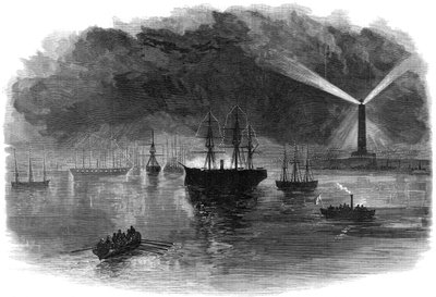 Belysningen av Port Said under åpningen av Suez-kanalen, Egypt, 1869 av Unbekannt