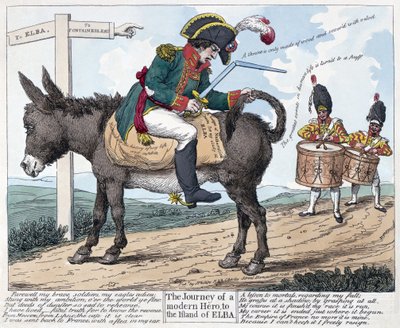 Reisen til en moderne helt, til øya Elba, 1814 av Unbekannt