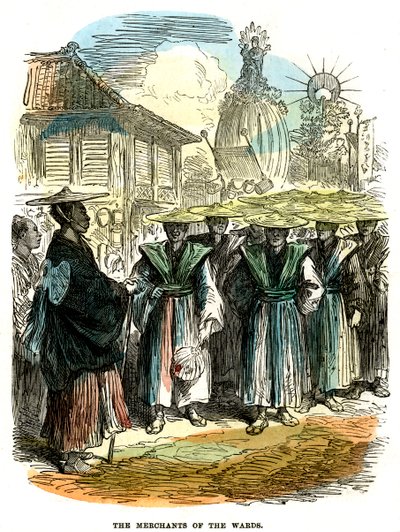 Kjøpmennene i menigheten, nyttårsfestivalprosesjon i Yokohama, Japan, 1872 av Unbekannt