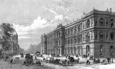 De nye hjemme- og kolonikontorene, Parliament Street, Westminster, London, 1875 av Unbekannt