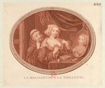 Nonnen på toalettet, 1770-1780-årene. av Unbekannt