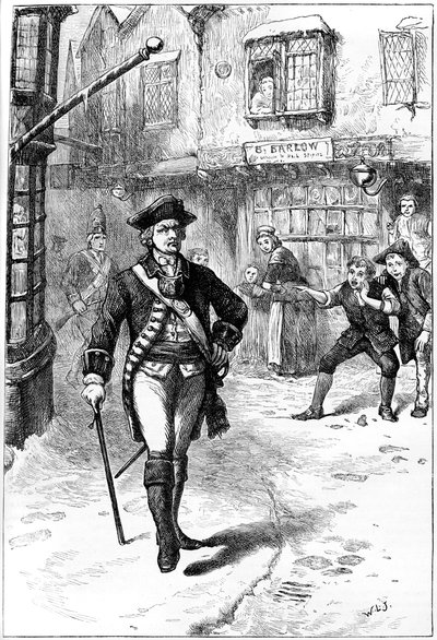 Offiseren og barbergutten, 1700-tallet c1880 av Unbekannt