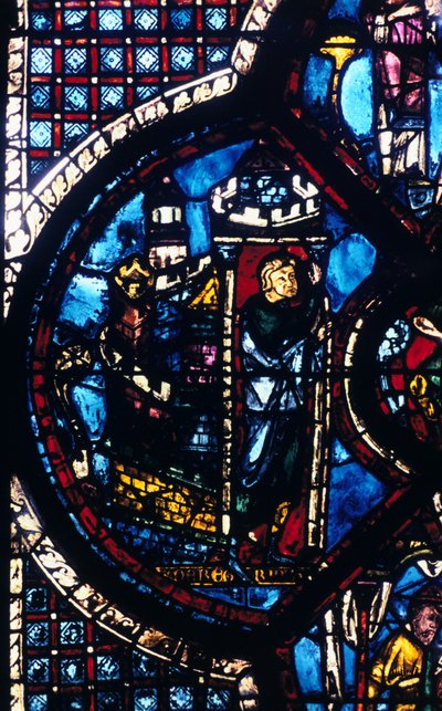 Pilegrimen forlater Jerusalem til Jeriko, glassmalerier, Chartres katedral, Frankrike, 1205-1215 av Unbekannt