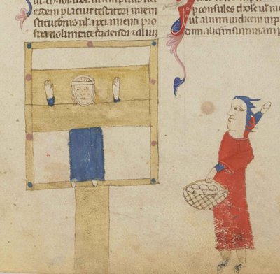 The pillory. From the Coutumes de Toulouse, 1295-1297.  av Unbekannt