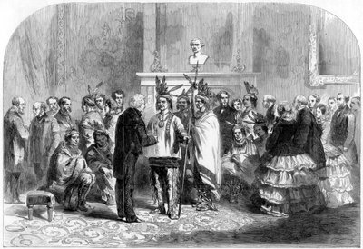 Presidenten i USA fikk de fiendtlige stammene til å håndhilse, 1858 av Unbekannt
